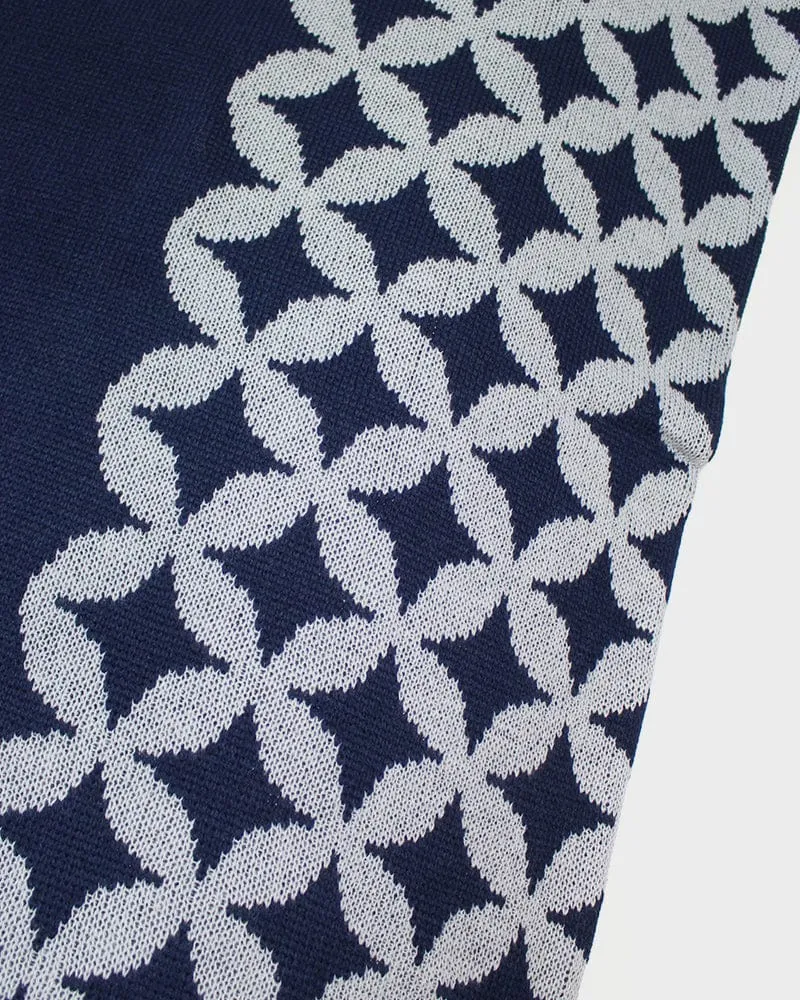 Wa-Modern Poncho, Navy with Shippou sold by Kiriko product image thumbnail 3