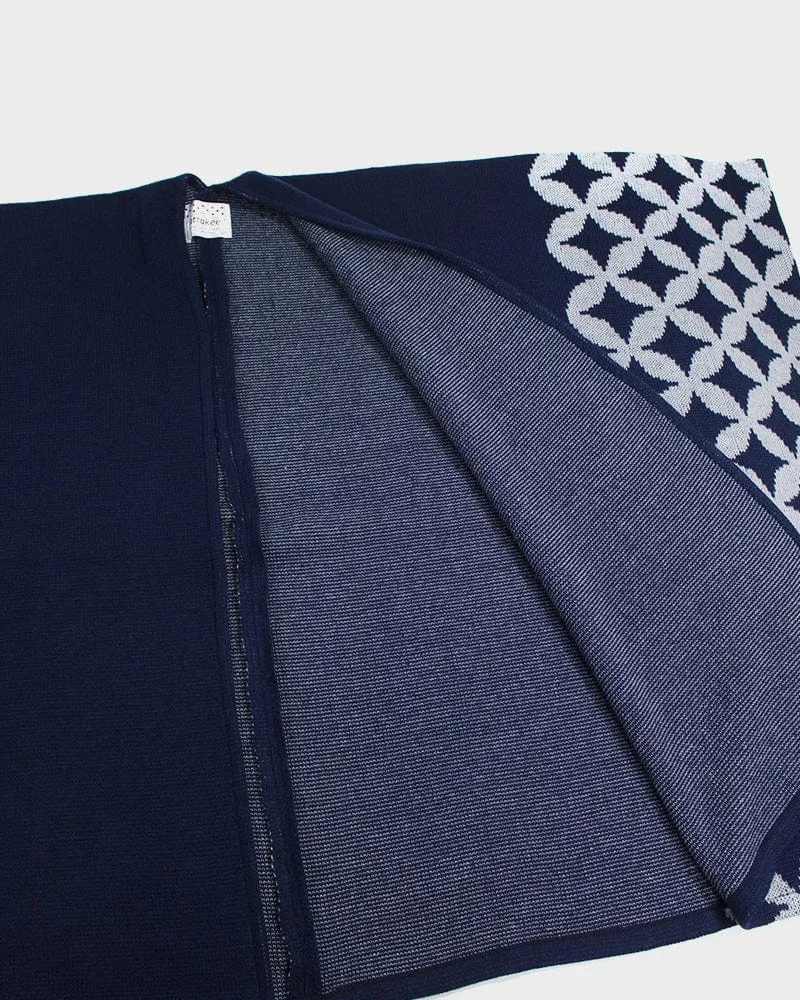 Wa-Modern Poncho, Navy with Shippou sold by Kiriko product image thumbnail 4