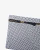 Kiriko Original Flat Zipper Pouch, Medium, White Sashiko sold by Kiriko