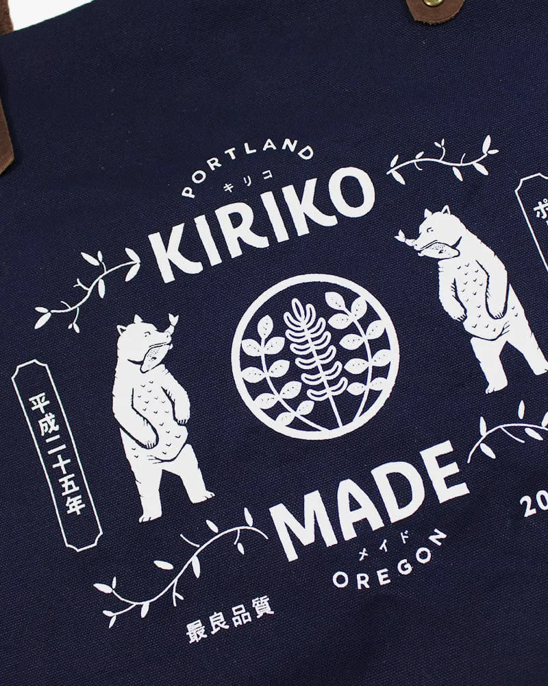 Kiriko Original Tote, Large, Canvas, Navy Bear sold by Kiriko product image thumbnail 2