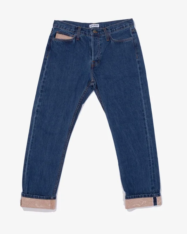 Kiriko Original Denim Jeans, US Made Premium Selvedge, Bleached, Nami sold by Kiriko