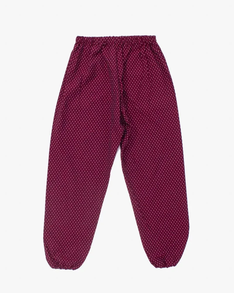ToK Monpe Pants, Women's, Dark Magenta with White Dashes sold by Kiriko