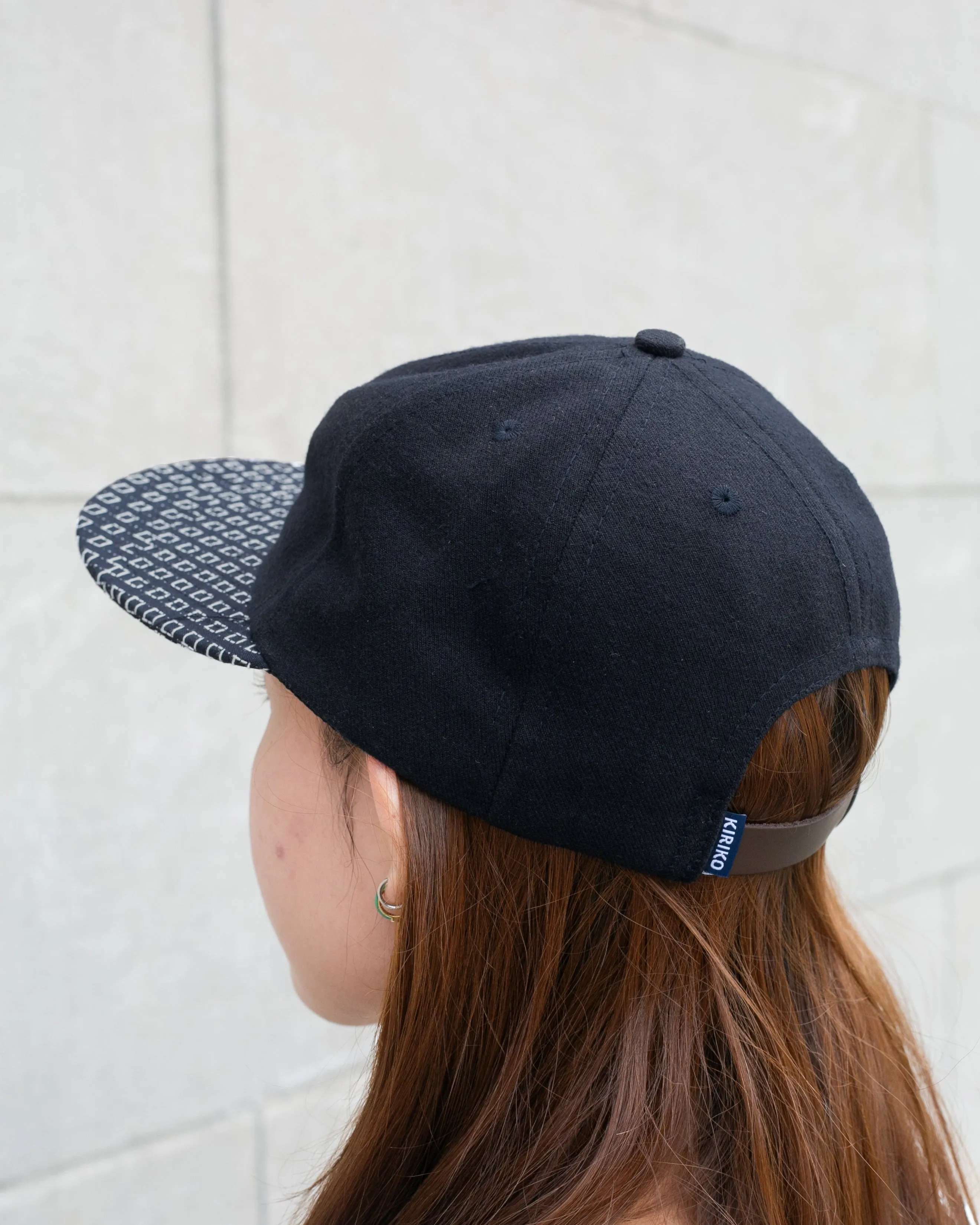 Kiriko Original Cap, 6-Panel, Indigo Sashiko, Navy with Kuma Patch sold by Kiriko product image thumbnail 3