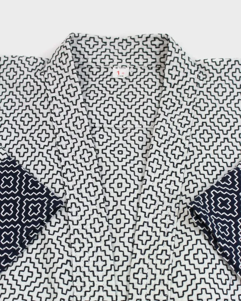 Kiriko Custom Modern Hitomezashi Dougi Jacket, Navy and White Split 02 sold by Kiriko product image thumbnail 5