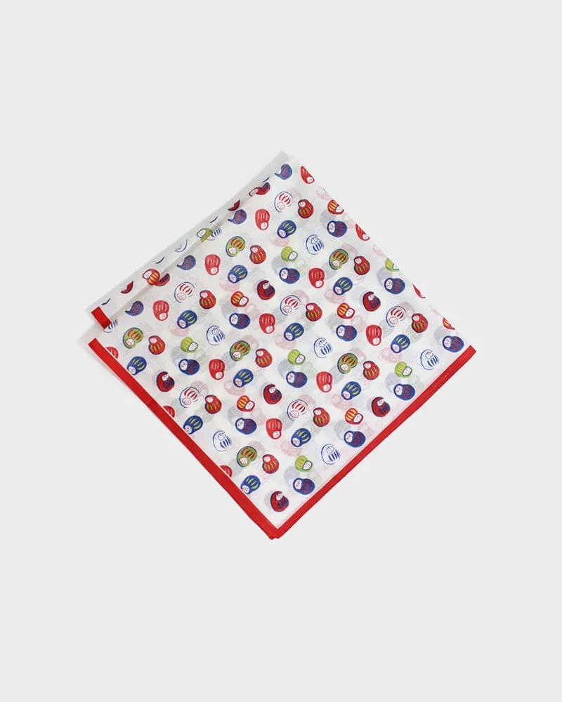 Japanese Handkerchief, Classic, Multicolored Daruma sold by Kiriko