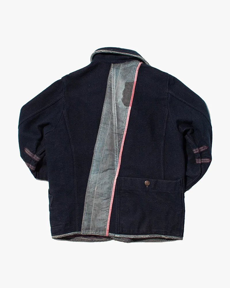 Japanese Repro Wool Coat, Kapital, Navy with Red and Light Blue Accents - M sold by Kiriko product image thumbnail 2