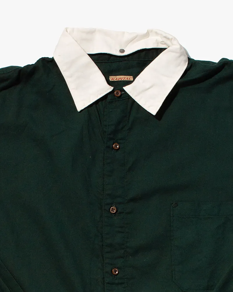Japanese Repro Long Sleeved Shirt, Kapital, Green with White Collar - L sold by Kiriko product image thumbnail 2