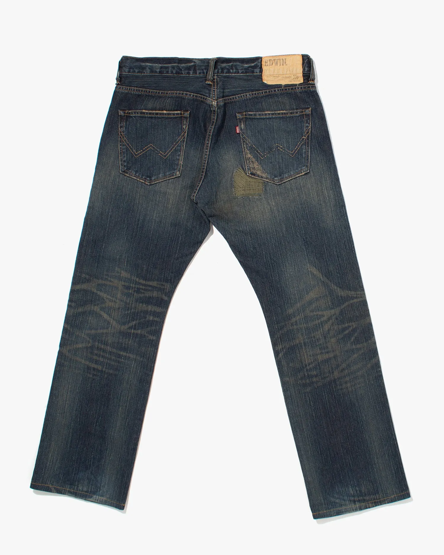 Japanese Repro Denim Jeans, Edwin, Greenwash Distressing - 36 sold by Kiriko product image thumbnail 3