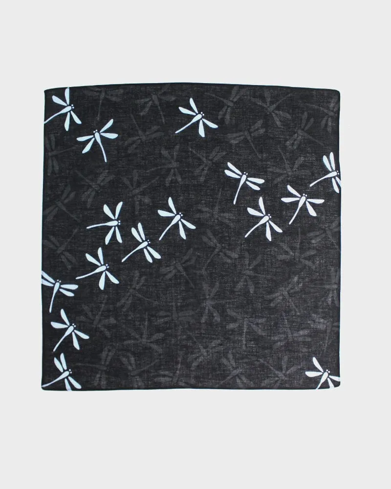 Japanese Handkerchief, Classic, Fushiito, Black, Charcoal and Light Blue Tonbo sold by Kiriko product image thumbnail 2