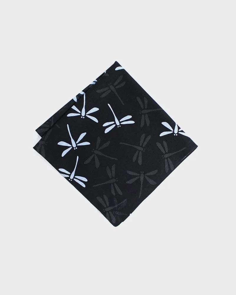 Japanese Handkerchief, Classic, Fushiito, Black, Charcoal and Light Blue Tonbo sold by Kiriko