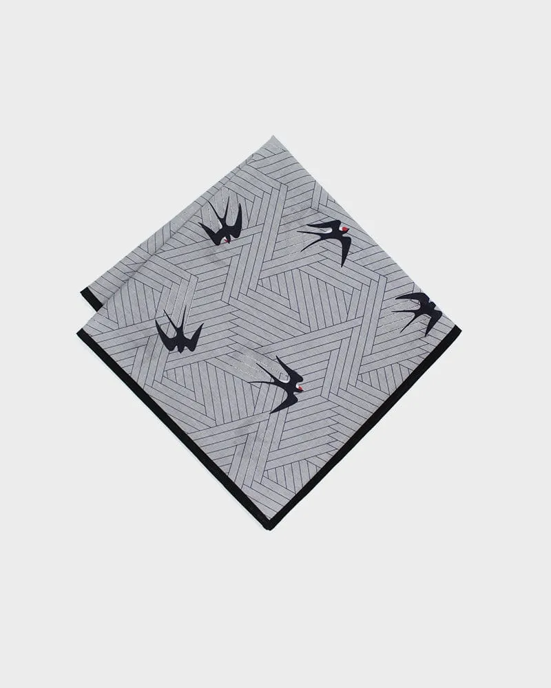 Japanese Handkerchief, Classic, Swallow with Black Trim sold by Kiriko