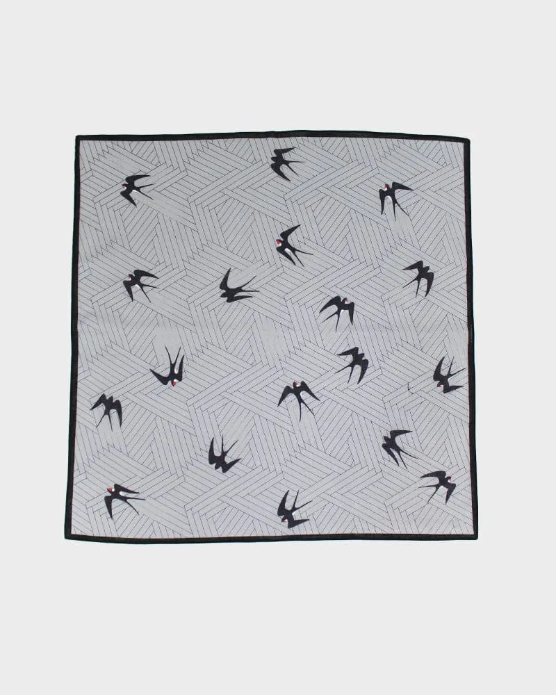 Japanese Handkerchief, Classic, Swallow with Black Trim sold by Kiriko product image thumbnail 2