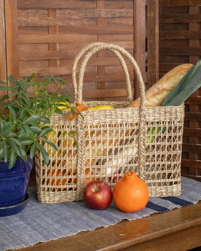 Kokoro Original, Woven Square Rattan Bag sold by Kiriko