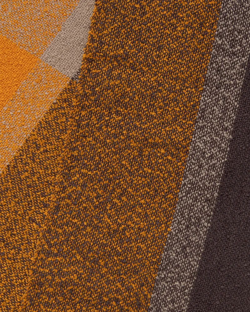 Kobo Oriza Scarf, Slub, Orange with Warm Grey Accents sold by Kiriko product image thumbnail 4