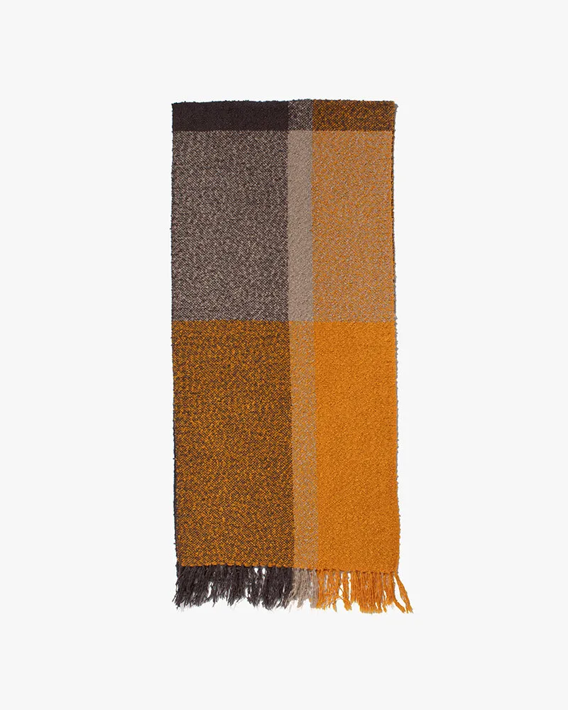 Kobo Oriza Scarf, Slub, Orange with Warm Grey Accents sold by Kiriko product image thumbnail 5