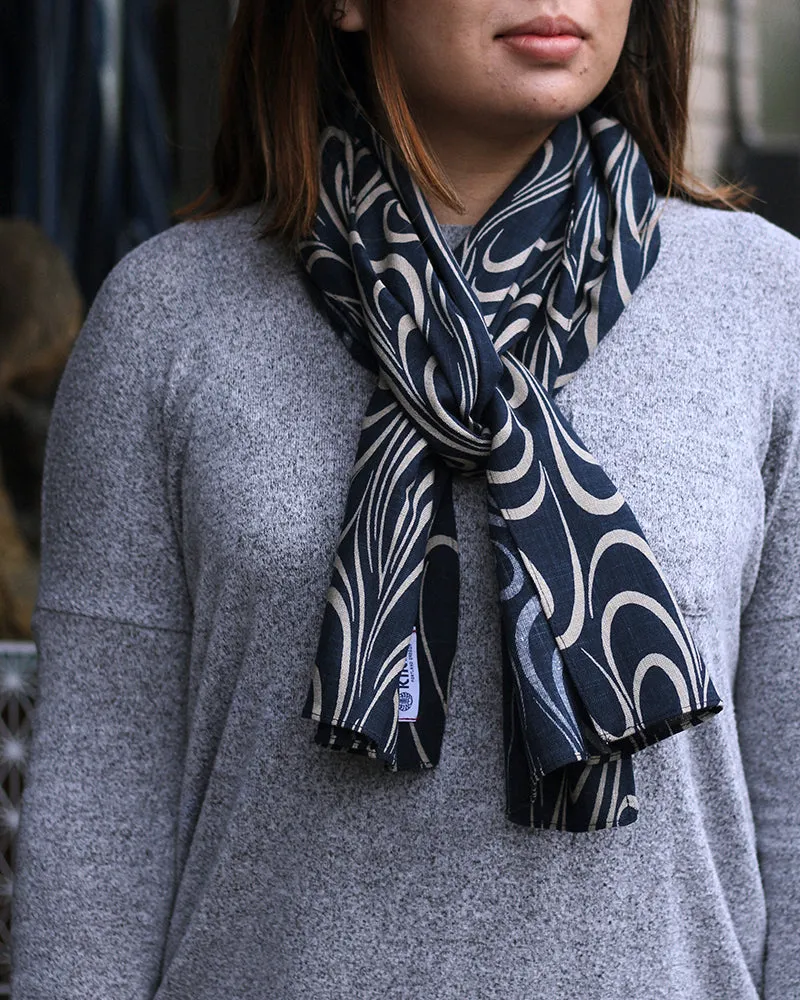 Kiriko Original Scarf, Indigo Kanzemizumon sold by Kiriko
