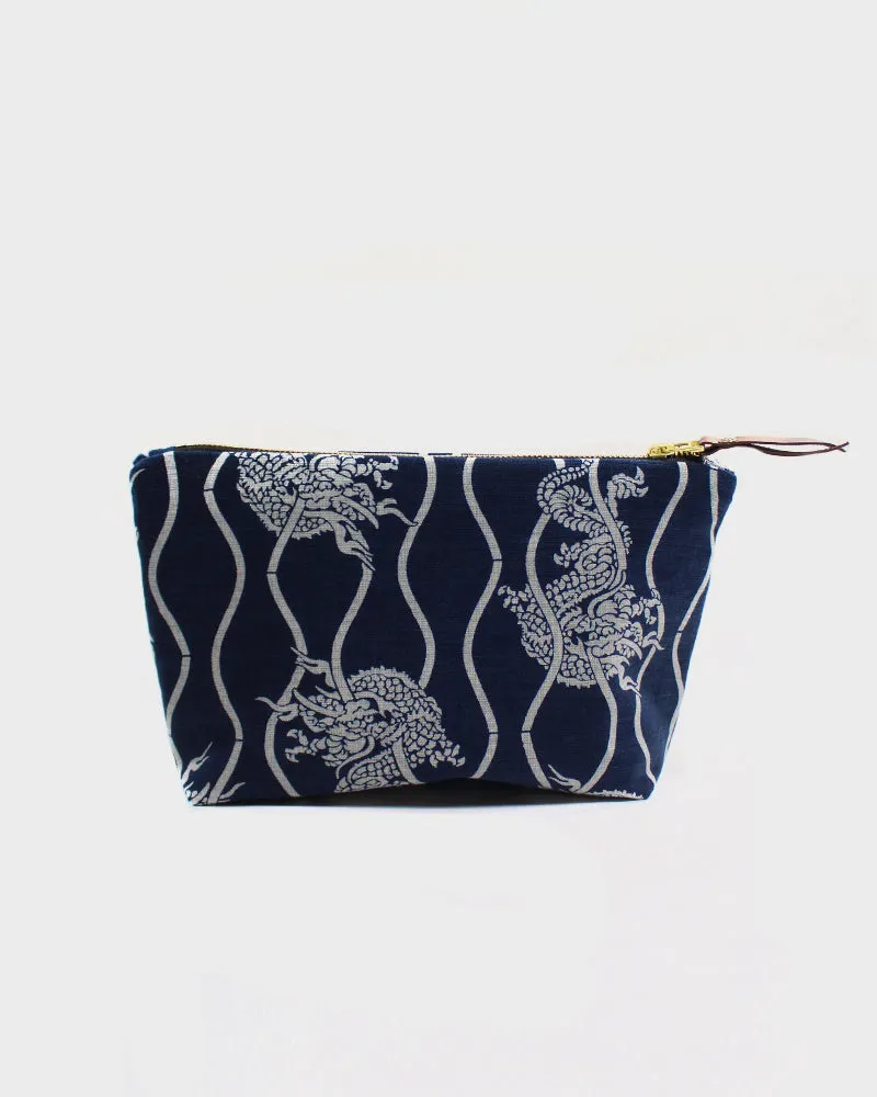 Stand-Up Pouch, Indigo, Tachiwaku Dragon sold by Kiriko