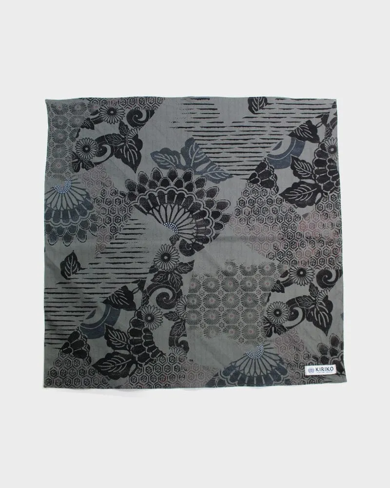 Kiriko Original Bandana, Classic, Grey Multi-Kiku sold by Kiriko product image thumbnail 2