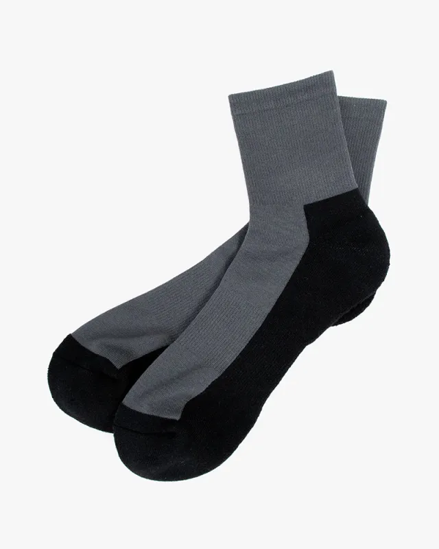 Knitwin, Crew Walking Socks, Cotton Cashmere, Sampo Black sold by Kiriko