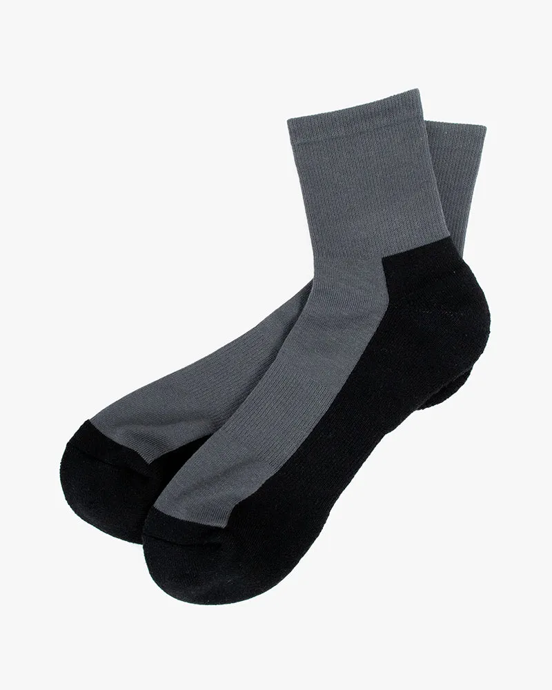 Knitwin, Crew Walking Socks, Cotton Cashmere, Sampo Black sold by Kiriko