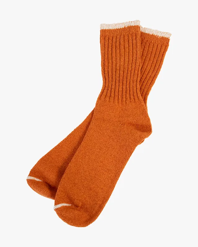 Knitwin, Crew Socks, Silk Cotton, Boston Beer Amber sold by Kiriko