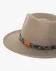 Kiriko Custom Wool Felt Hat, Taupe with Braided Boro Fabric, Brixton, Brown and Indigo sold by Kiriko