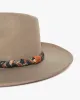 Kiriko Custom Wool Felt Hat, Taupe with Braided Boro Fabric, Brixton, Brown and Indigo sold by Kiriko