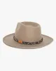 Kiriko Custom Wool Felt Hat, Taupe with Braided Boro Fabric, Brixton, Brown and Indigo sold by Kiriko