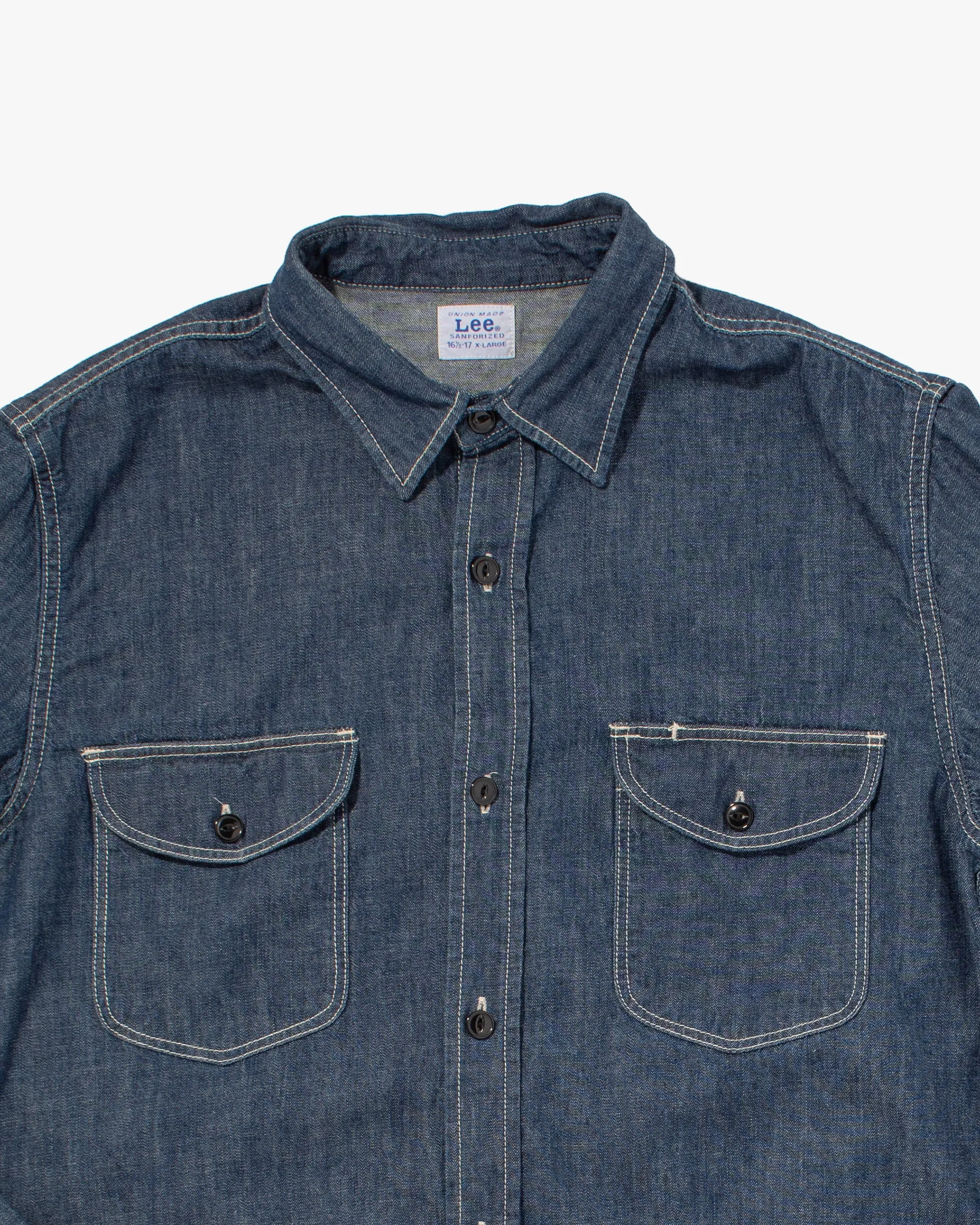 Japanese Repro Denim Shirt, Lee, White Contrasting Stitch - XL sold by Kiriko product image thumbnail 2