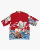 Japanese Repro Shirt, Aloha Short Sleeve, First Aid, Ocean Scene - L sold by Kiriko