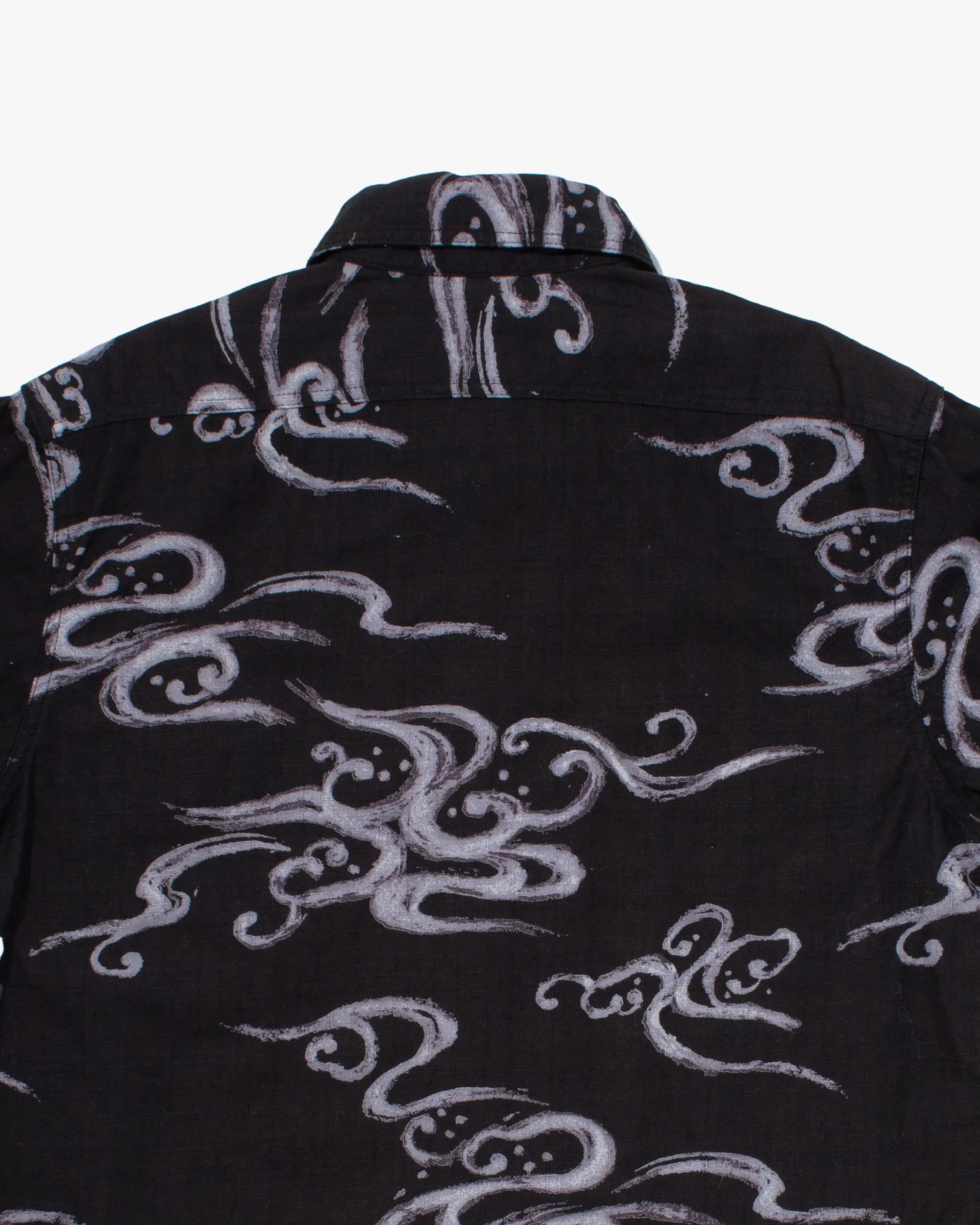 Japanese Repro Button Up Shirt, Eternal, Black with Abstract Details - M sold by Kiriko product image thumbnail 4