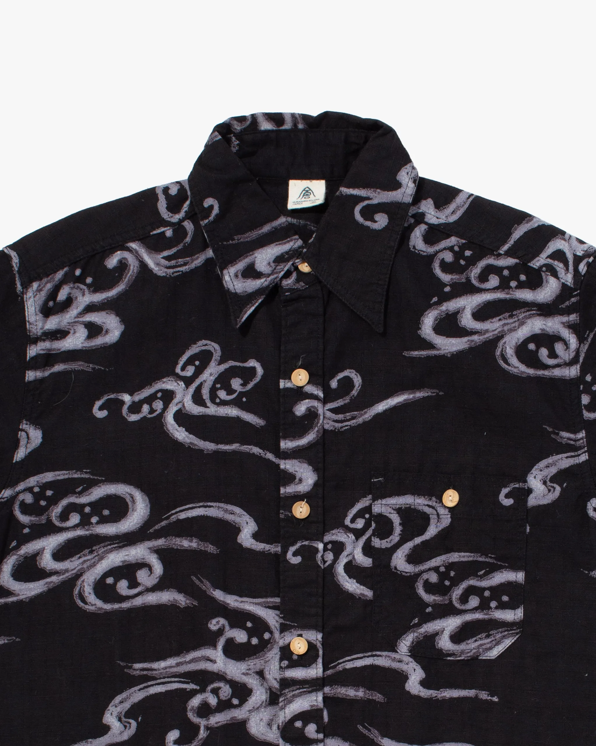 Japanese Repro Button Up Shirt, Eternal, Black with Abstract Details - M sold by Kiriko product image thumbnail 2