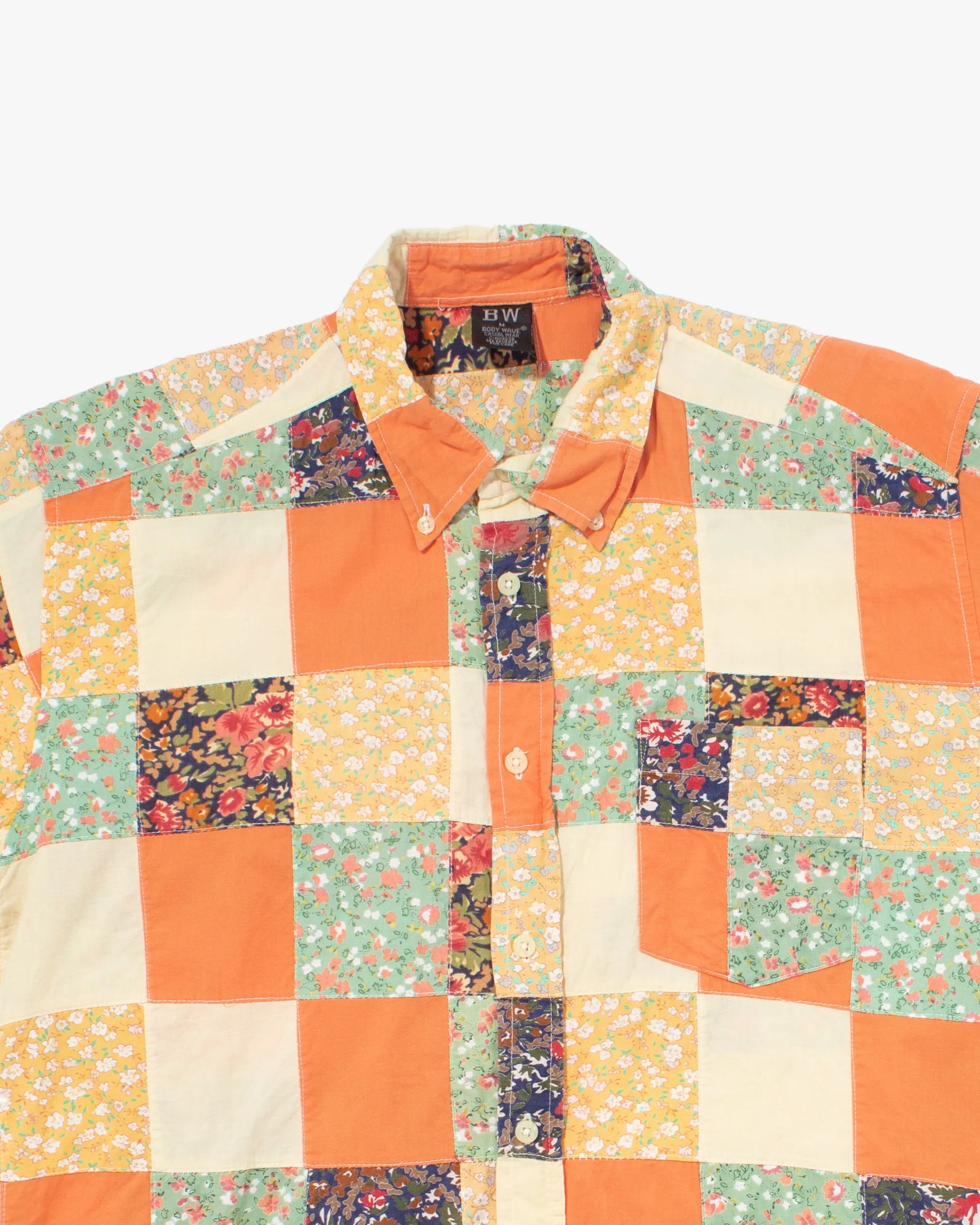 Japanese Repro Button Up Shirt, Body Wave, Floral Patchwork - M sold by Kiriko product image thumbnail 2
