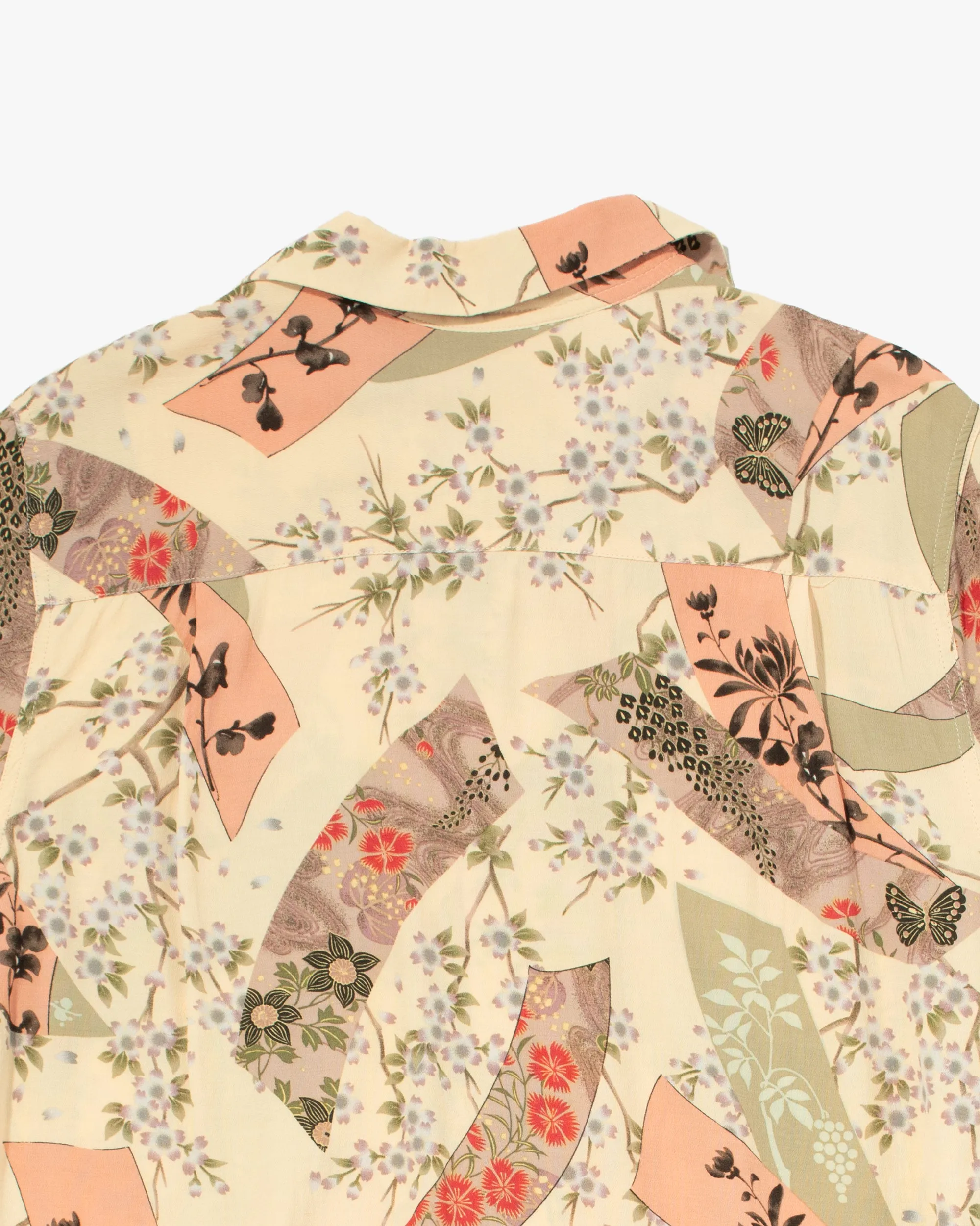 Japanese Repro, Short Sleeve Aloha Shirt, Oniwa Soto, Yellow with Mixed Floral - L sold by Kiriko product image thumbnail 3