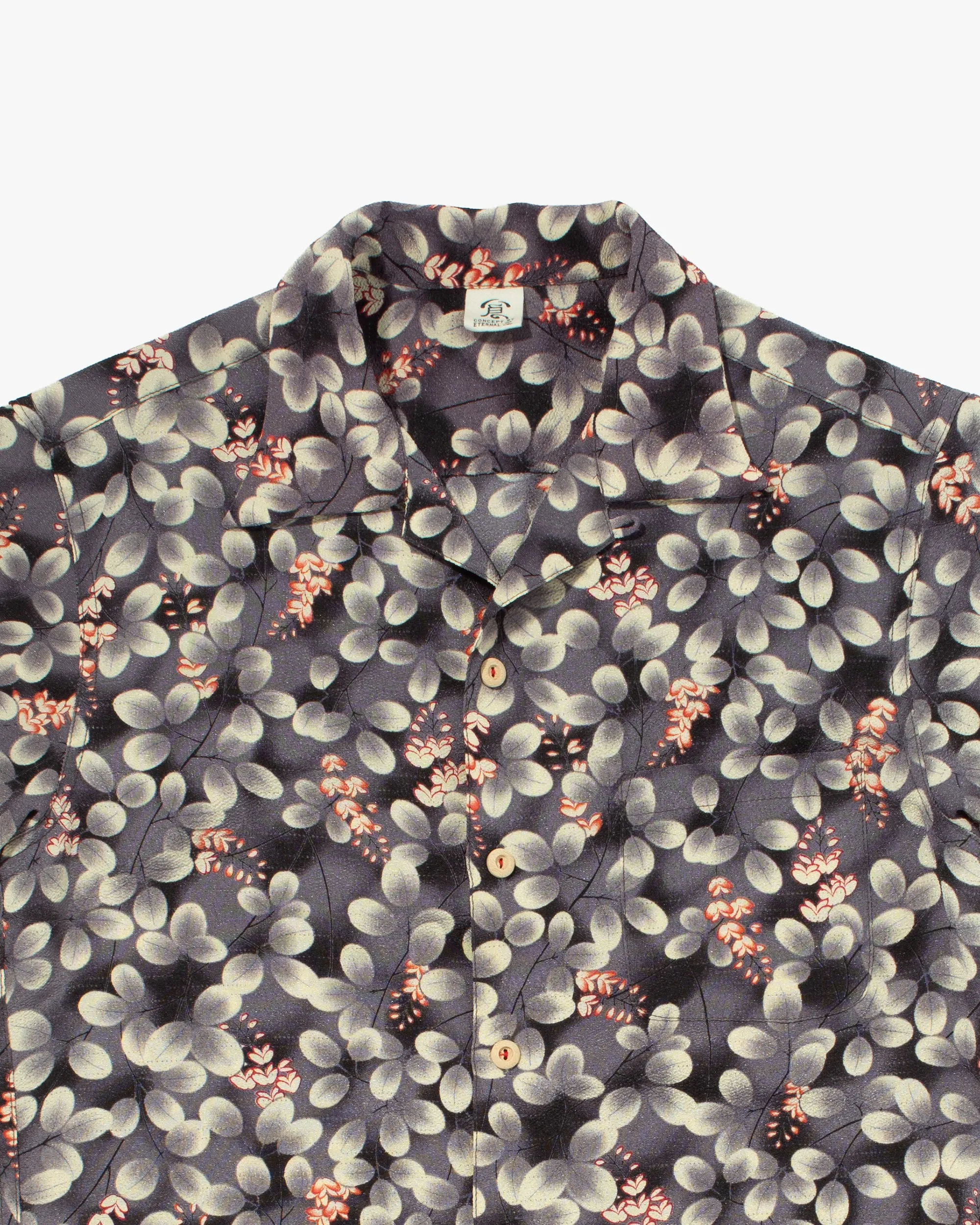 Japanese Repro, Short Sleeve Aloha Shirt, Eternal, Gray and Red Floral - M sold by Kiriko product image thumbnail 2