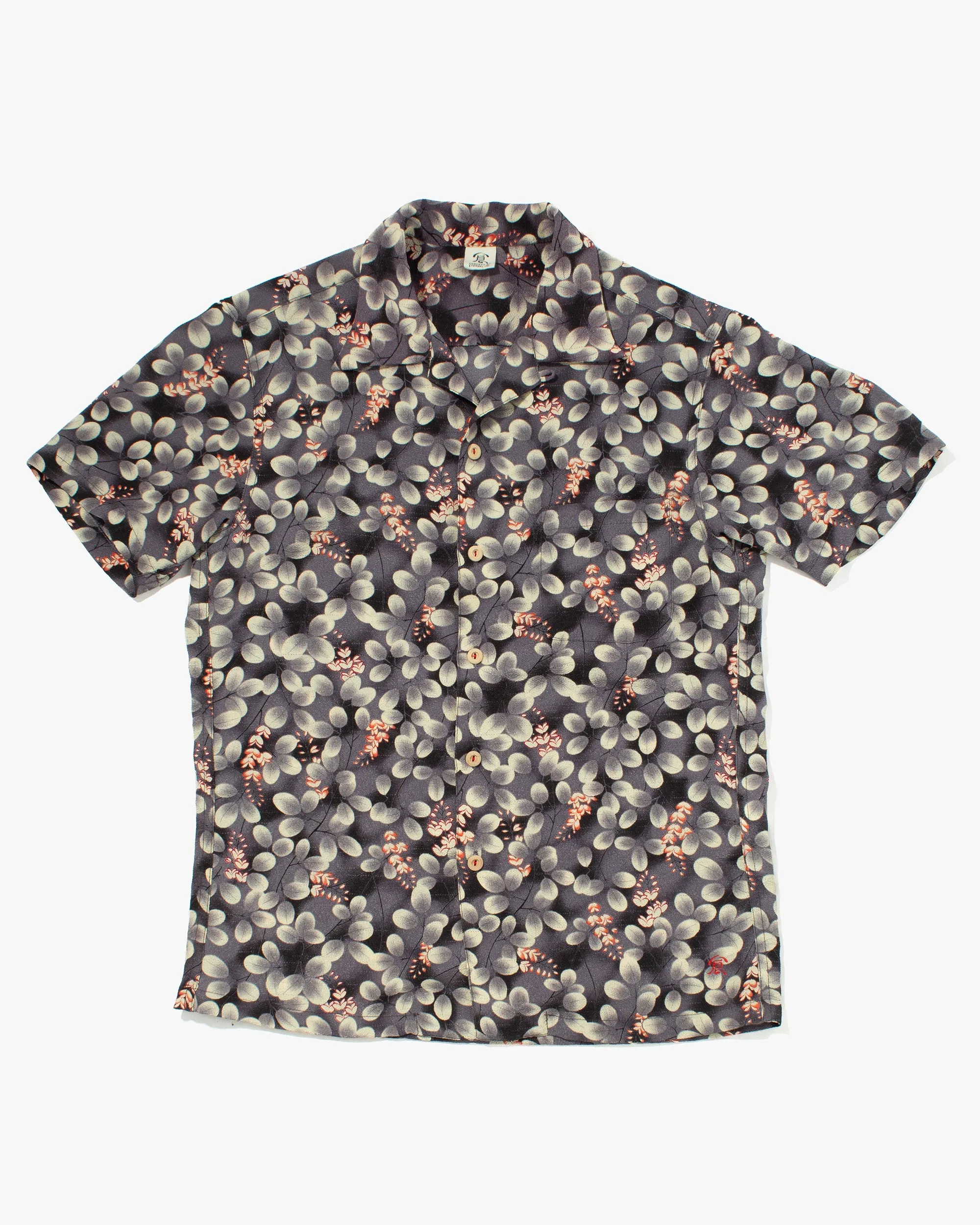 Japanese Repro, Short Sleeve Aloha Shirt, Eternal, Gray and Red Floral - M sold by Kiriko