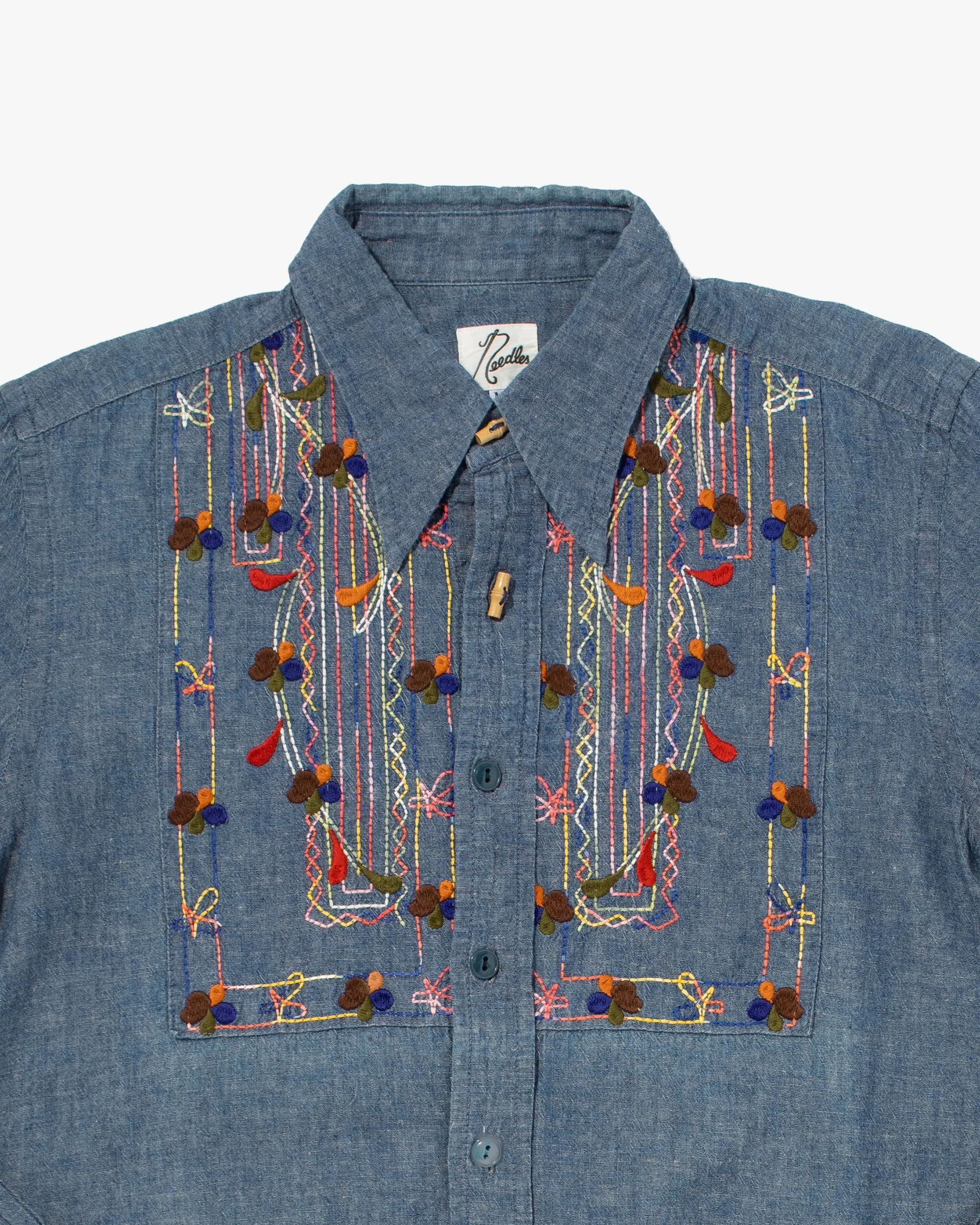 *momo took* Japanese Repro Button Up Shirt, Needles, Multicolor Embroidery - M sold by Kiriko product image thumbnail 2
