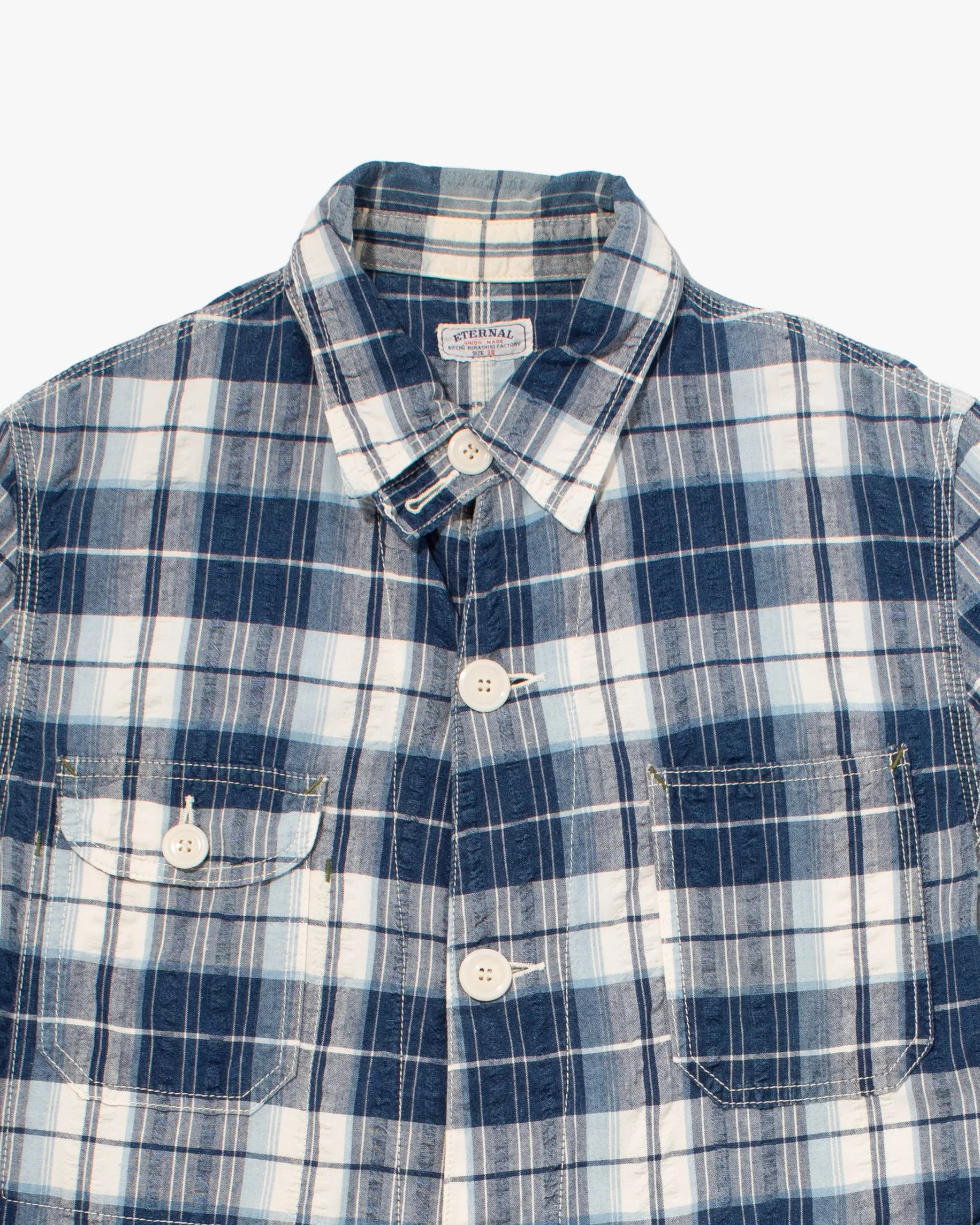 Japanese Repro Button Up Shirt, Eternal, Blue and White Plaid - M sold by Kiriko product image thumbnail 2