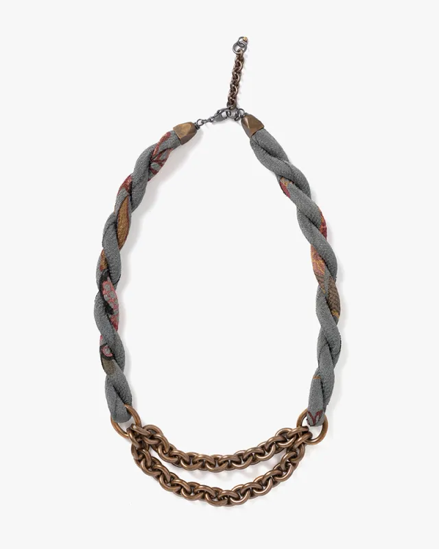 Boet X Kiriko Collar Necklace, Gray with Multicolor Patterns sold by Kiriko