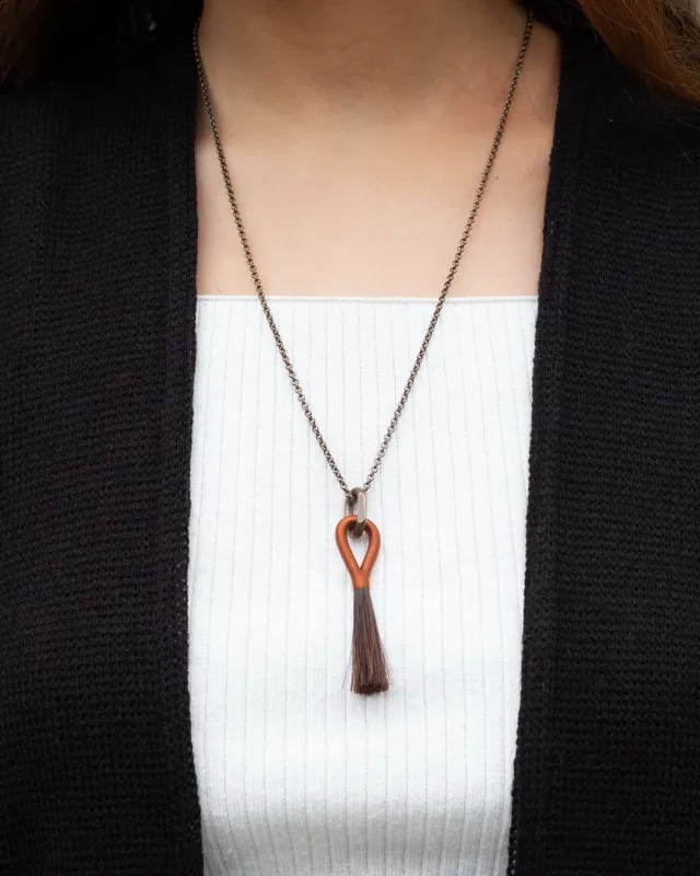 Boet Necklace, Horse Tassel, Copper and Dark Chestnut sold by Kiriko