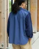 Kiriko Original Shirt, Long Sleeve Button-Up, Patched Mandarin Collar, Shippou, Custom Dyed sold by Kiriko