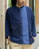 Kiriko Original Shirt, Long Sleeve Button-Up, Patched Mandarin Collar, Shippou, Custom Dyed sold by Kiriko
