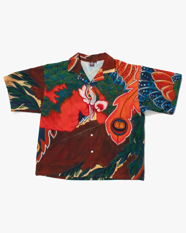 Wa-Modern Short Sleeve Button Up Shirt, Houou sold by Kiriko