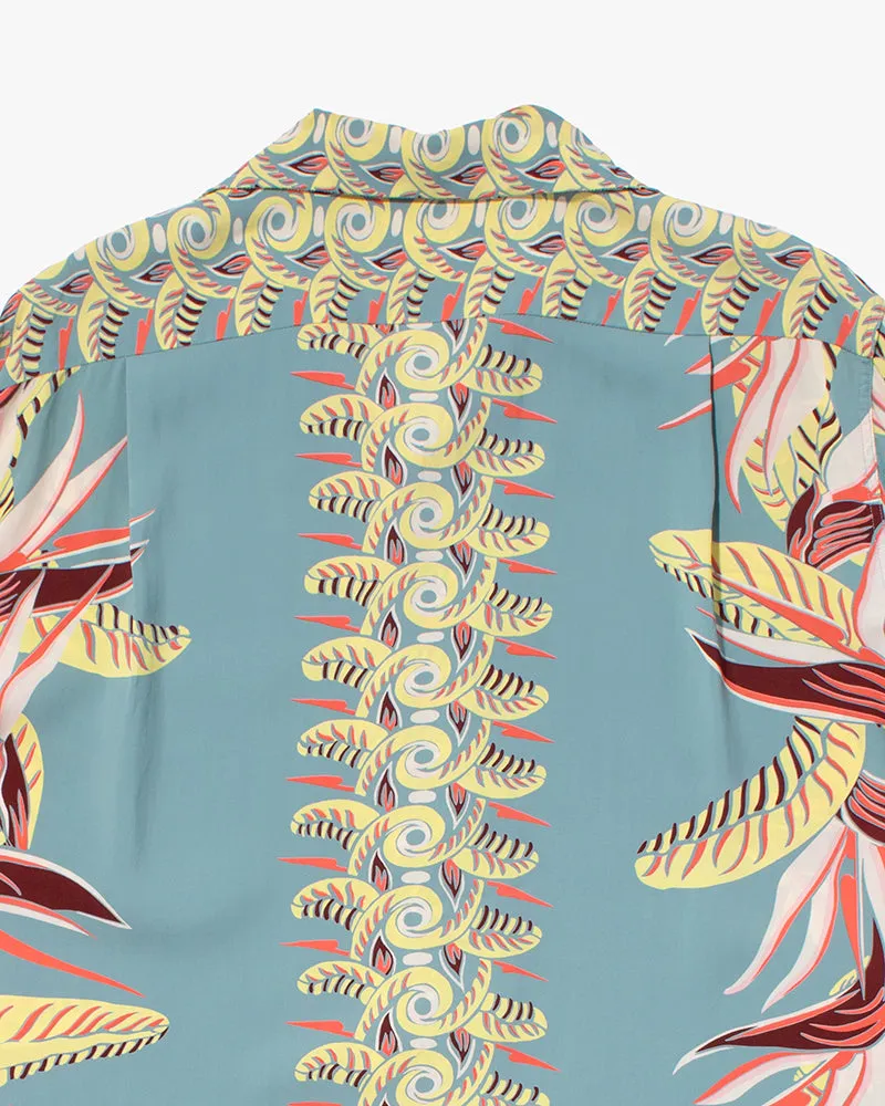 Japanese Repro, Aloha Shirt, Yamane, Blue with Feathers - 40 sold by Kiriko product image thumbnail 3