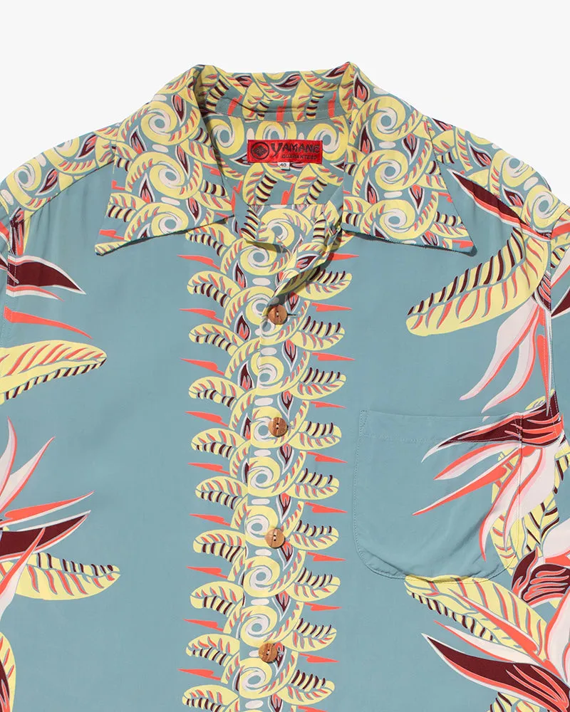 Japanese Repro, Aloha Shirt, Yamane, Blue with Feathers - 40 sold by Kiriko product image thumbnail 2