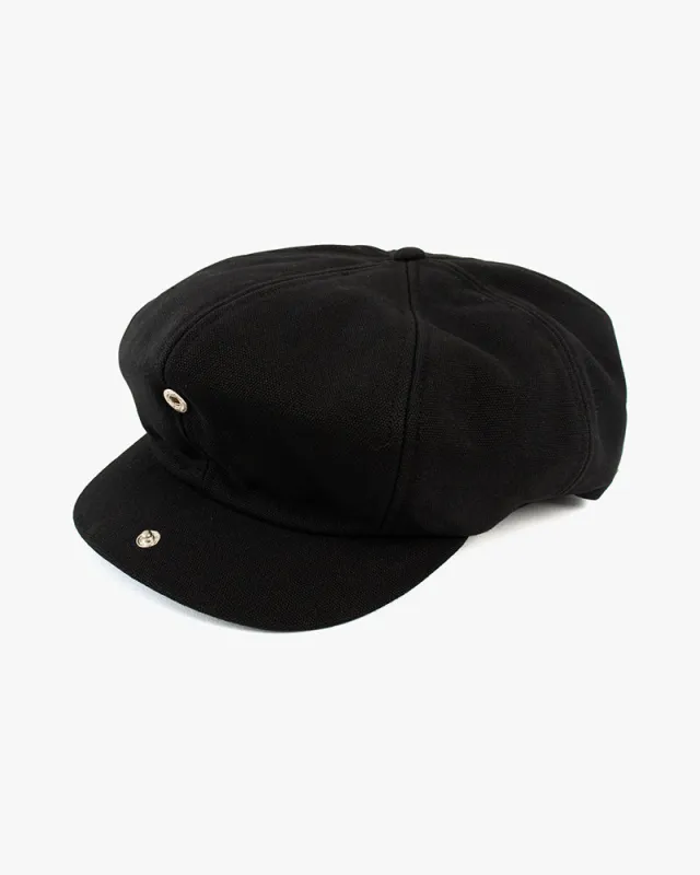 Newsboy Cap, Brixton, Cotton Canvas Sherpa Lined, Black sold by Kiriko