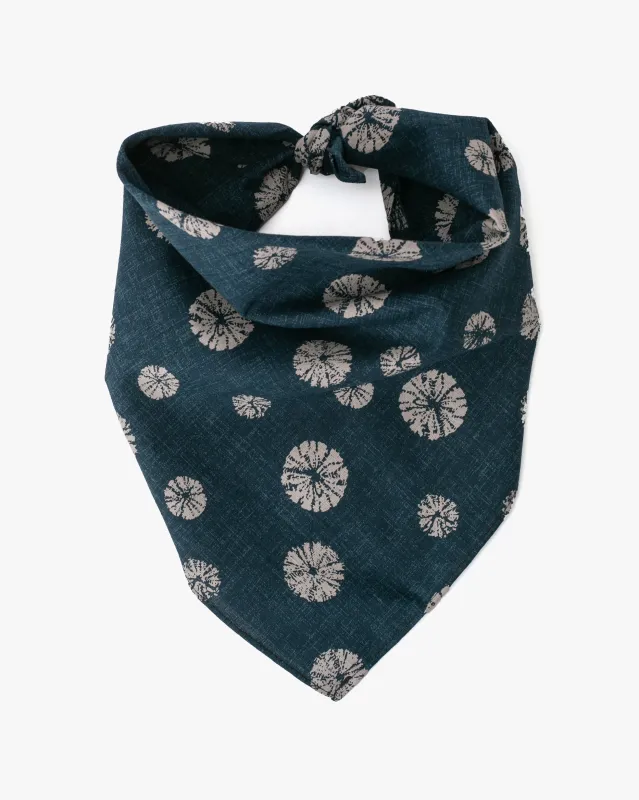 Kiriko Original Bandana, Classic, Kumo Shibori, Indigo sold by Kiriko