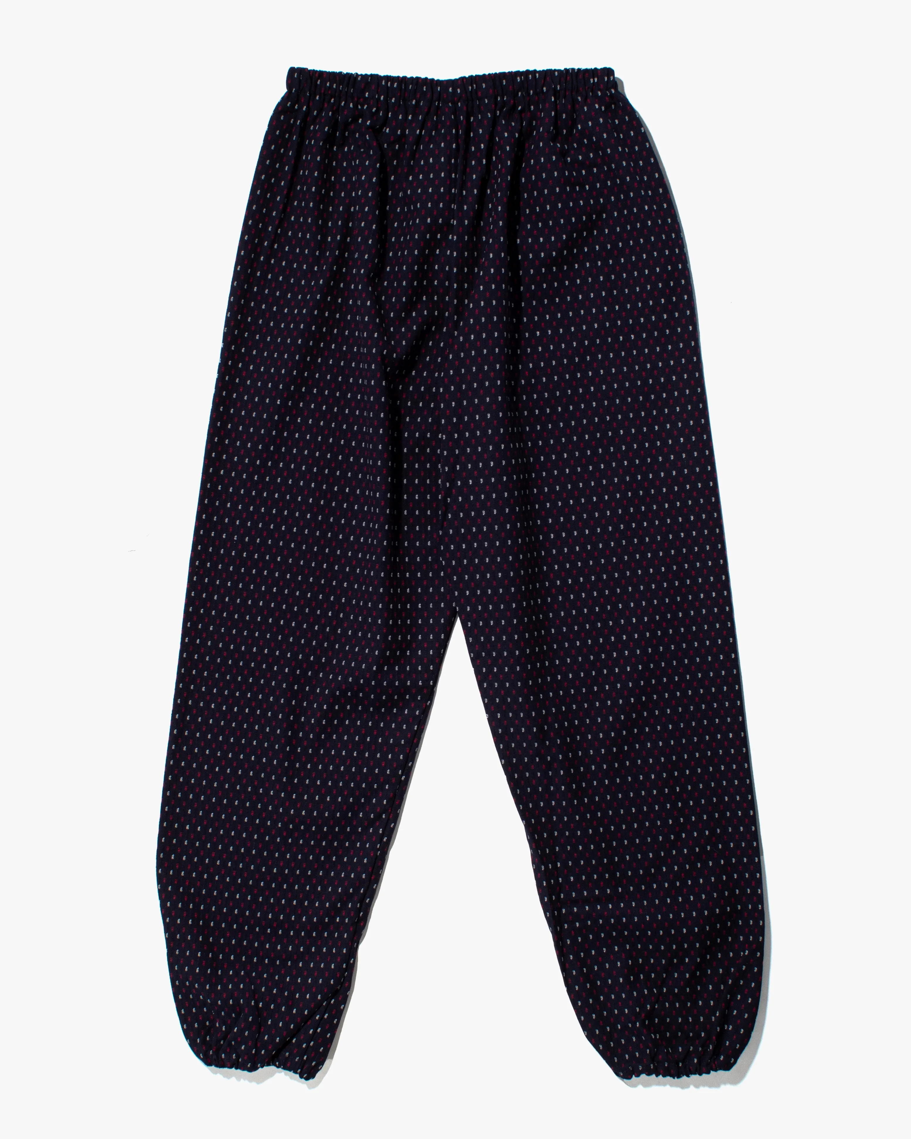 Monpe Pants, Women's, Indigo with Red and White Dash sold by Kiriko