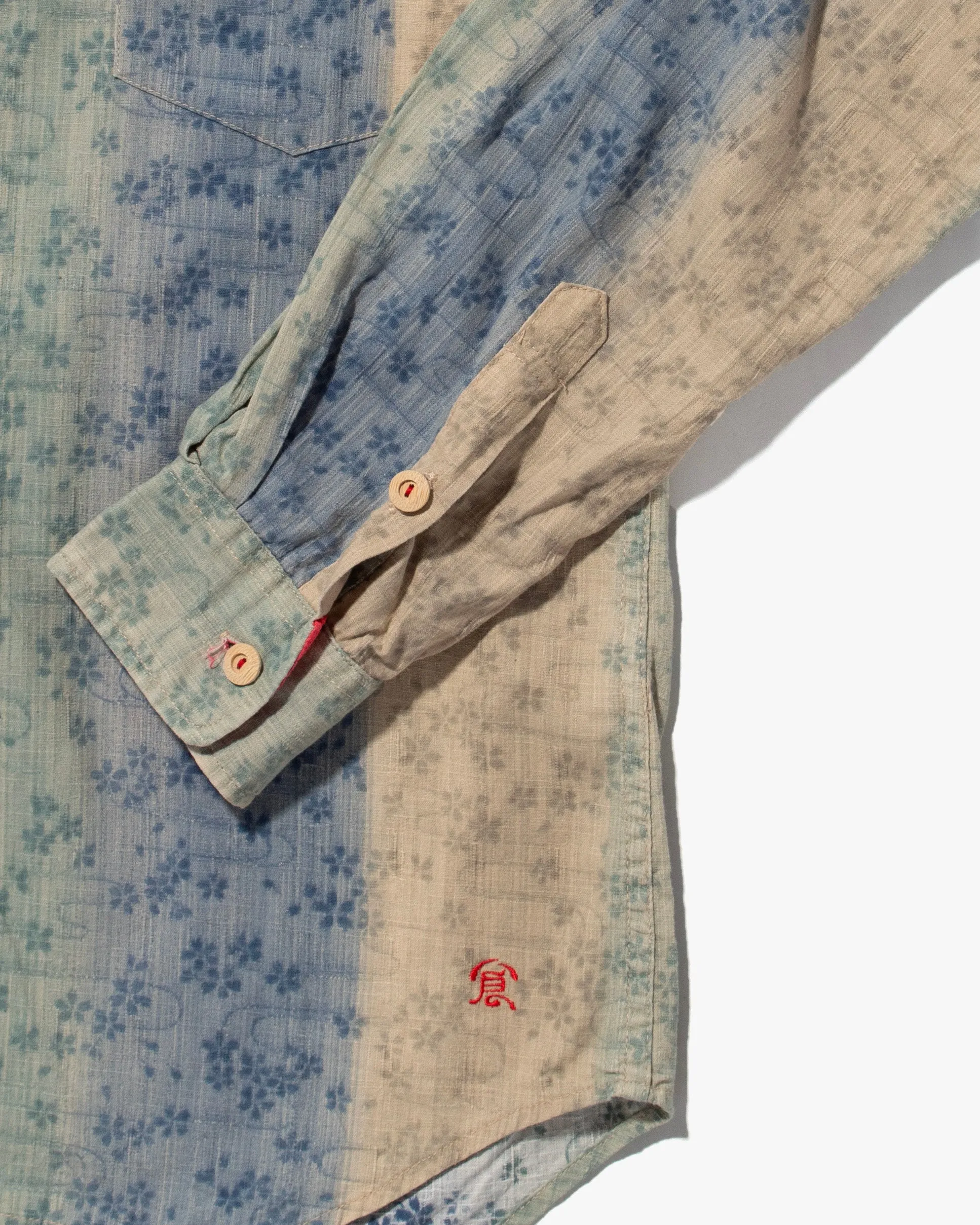 Japanese Repro Button Up Shirt, Concept - Eternal, Sakura with Gradient Shima - M sold by Kiriko product image thumbnail 3