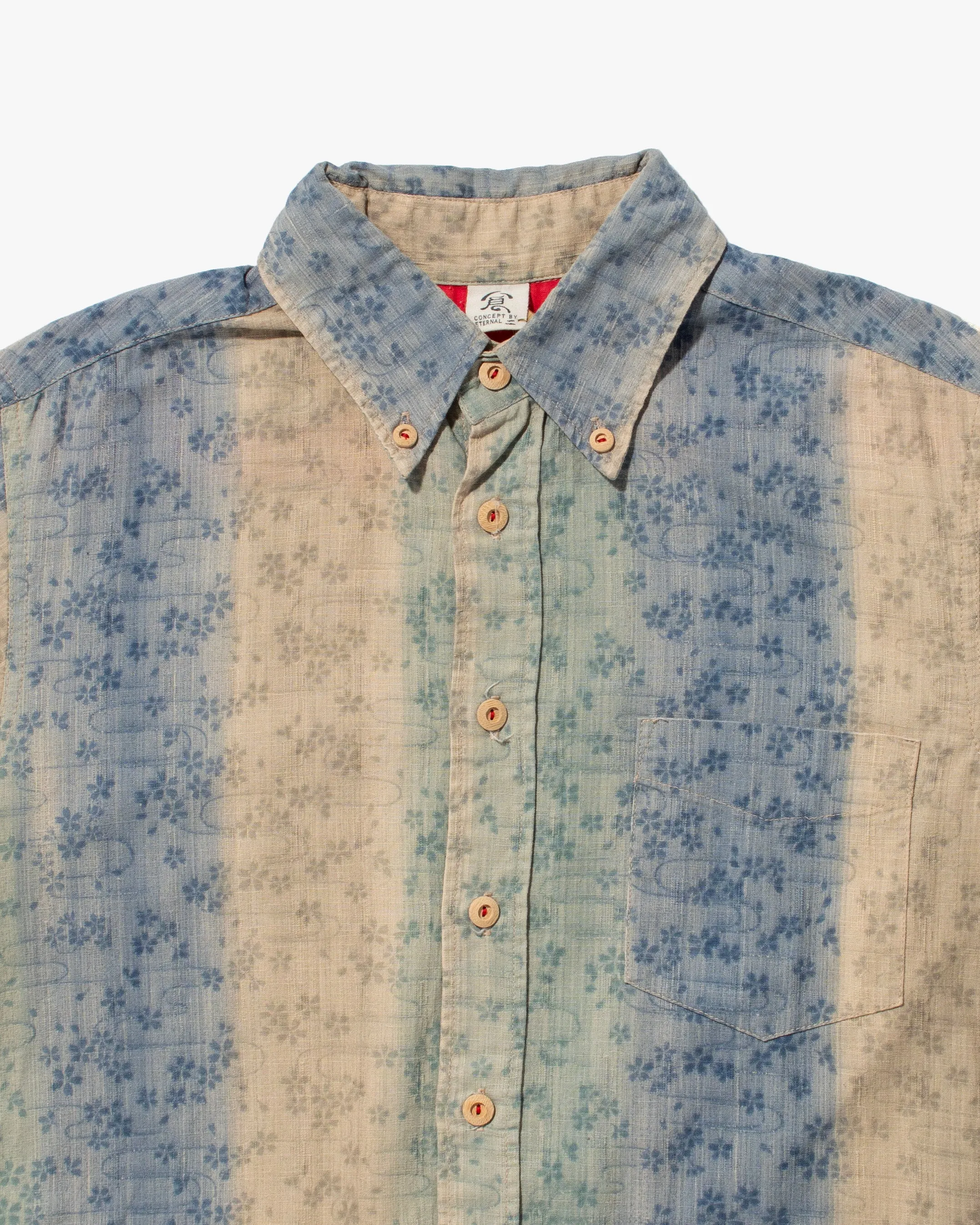 Japanese Repro Button Up Shirt, Concept - Eternal, Sakura with Gradient Shima - M sold by Kiriko product image thumbnail 2